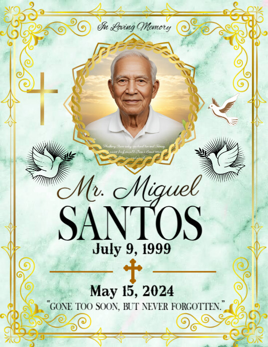 In Loving Memory Gold Frame Template | PosterMyWall