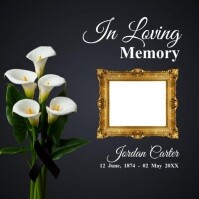 In Loving Memory Instagram Poster Template – Elegant Calla Lily Tribute Design Square (1:1)
