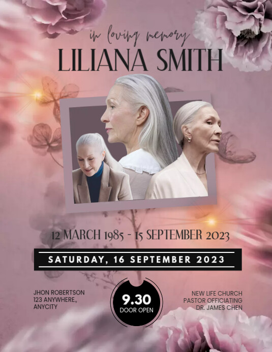 In Loving Memory Invitation Template Flyer (US Letter)