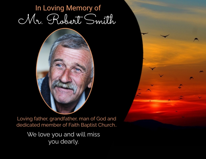 In Loving Memory Of (1) Рекламная листовка (US Letter) template