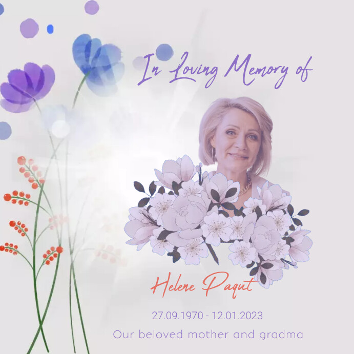 In Loving Memory of Instagram Post template