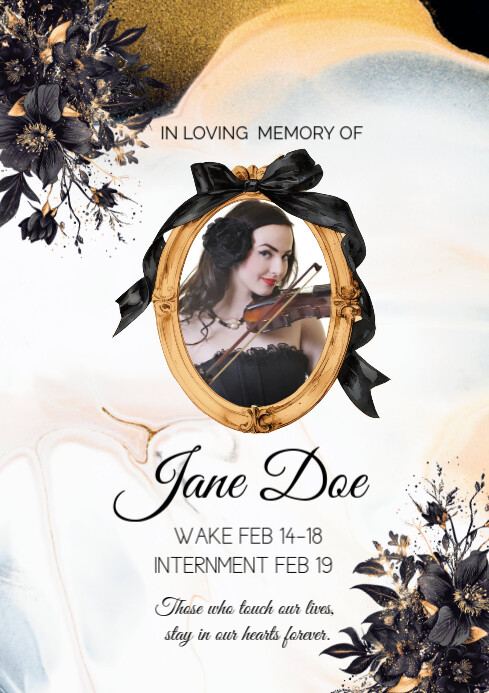 In loving Memory of A4 template