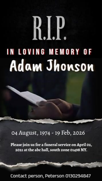 In Loving Memory of video ad Presentation (16:9) template