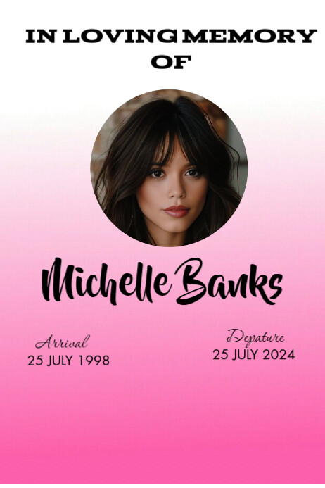 In Loving Memory Pink Poster Template | PosterMyWall