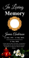 In Loving Memory Roll-Up Banner Poster Template – Elegant Calla Lily & Candle Tribute Roll-up-Banner 3 x 6 Zoll