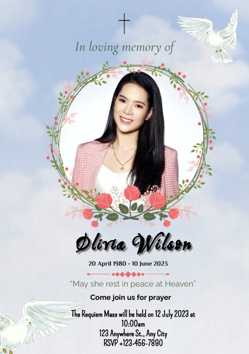 In Loving Memory Template A3