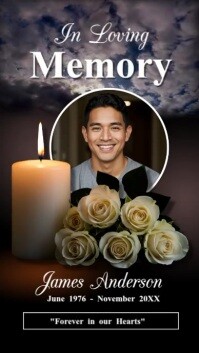 Black Memorial Tribute Instagram-Story Template