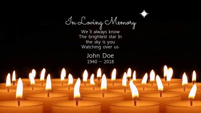 In Loving Memory Video วิดีโอหน้าปก Facebook (16:9) template