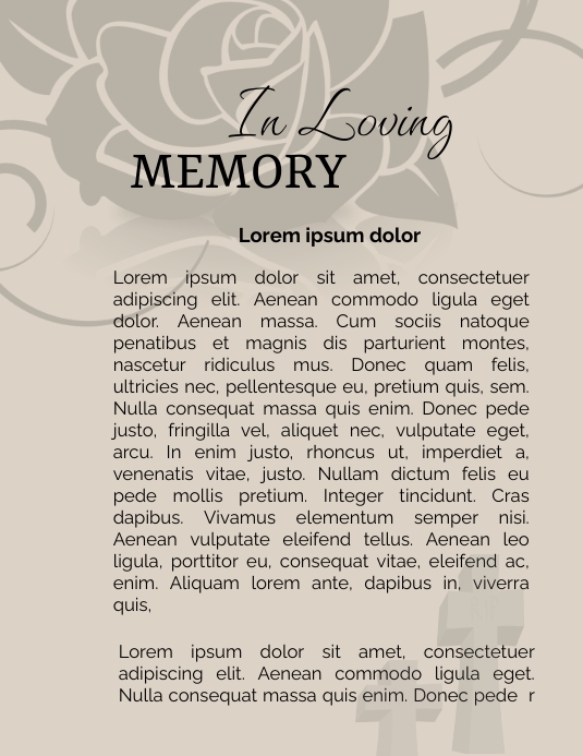 In Memory Note Paper Copy of IN MEMEORY LETTER | PosterMyWall
