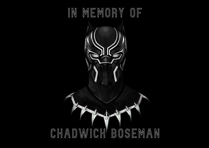 in memory of Chadwick Boseman black panther Cartolina template