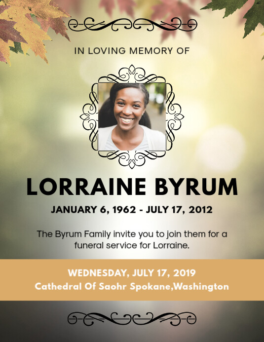 In Memory Of Flyer Design Template Postermywall