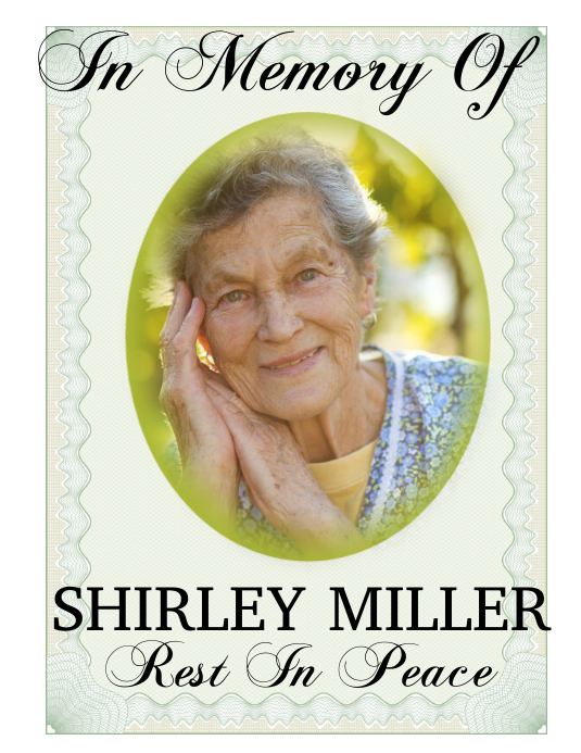 in memory of funeral death program Flyer (format US Letter) template