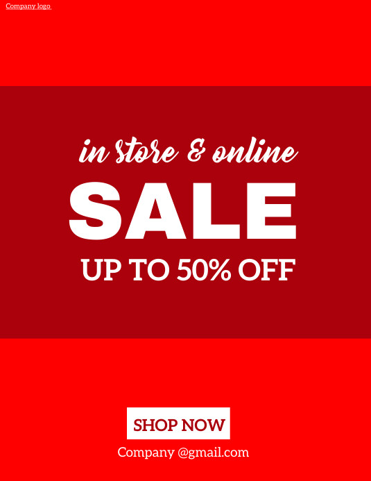In store & online sale Flyer (US Letter) template