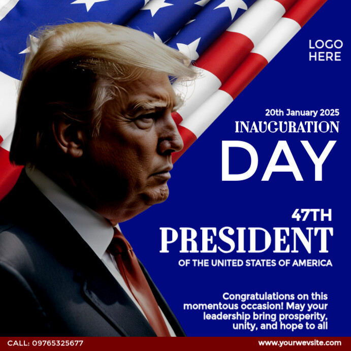 Inauguration Day Wishes Instagram Post template