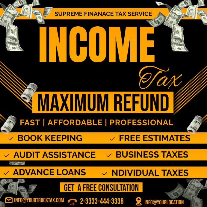 Income Tax Flyer , Maximum Refund flyer Template | PosterMyWall