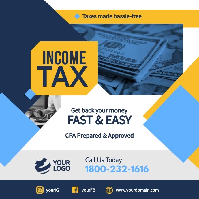 Income Tax Prep Instagram Facebook Square (1:1) template