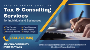 Income Tax Prep Service Banner Ad Facebook-covervideo (16:9) template