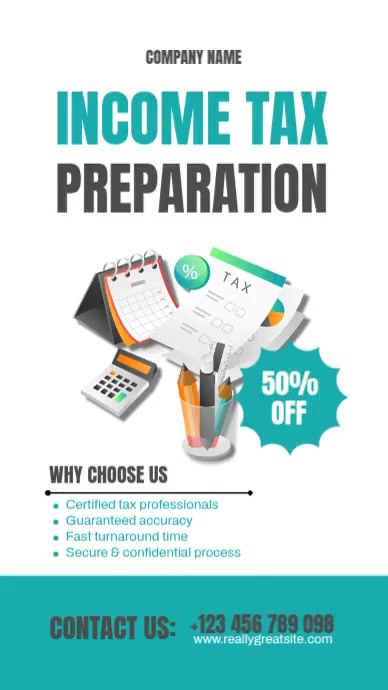 Income Tax Preparation — Professional Filing Service Flyer | Editable ...