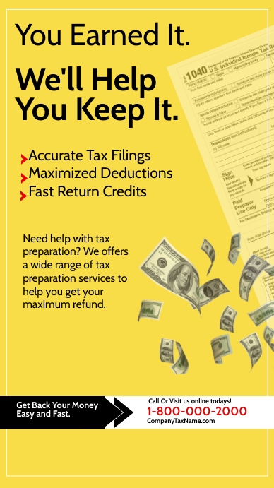 Income Tax Preparation Instagram Story template