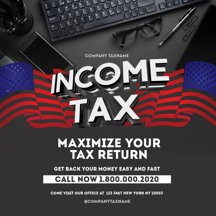 income tax refund Flyer Template Instagram Post