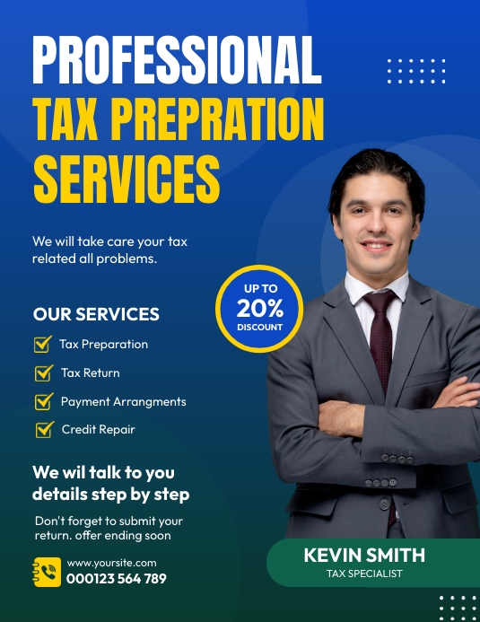 tax Services, Tax Preparation Template PosterMyWall