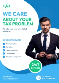 Income tax Services, Tax Preparation A3 template