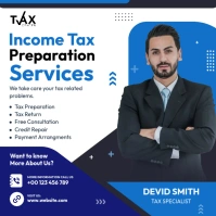 Income tax Services, Tax Preparation Cuadrado (1:1) template