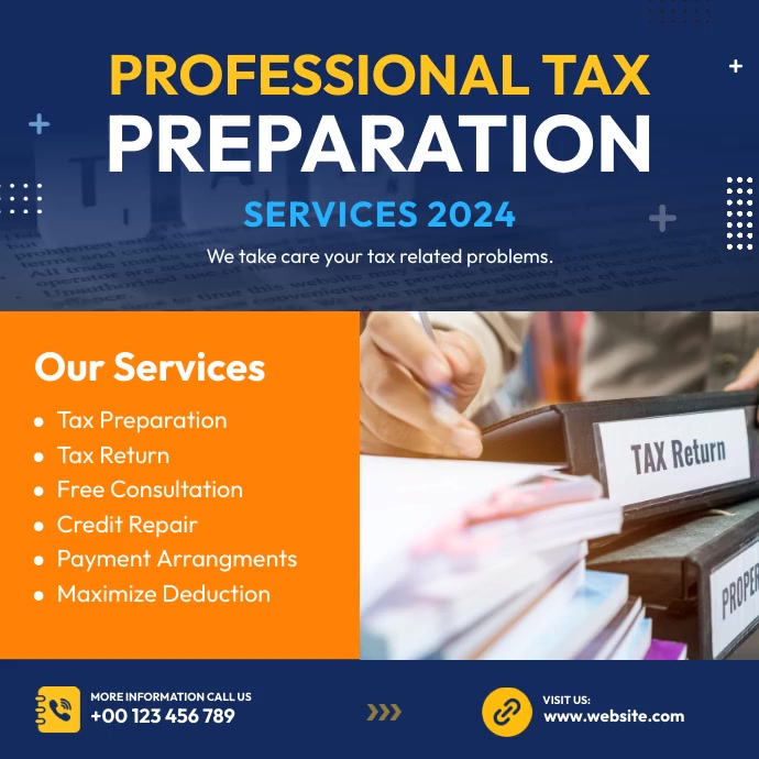 Copy of tax Services, Tax Preparation PosterMyWall