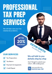 Income tax Services, Tax Preparation A3 template