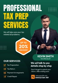 Income tax Services, Tax Preparation A2 template