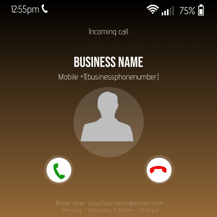 Incoming call screen Template | PosterMyWall