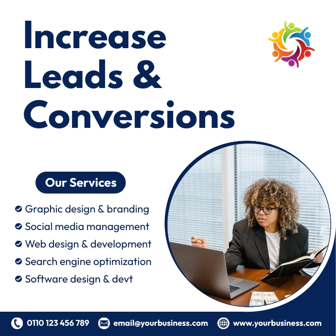 increase leads and conversions Publicação no Instagram template