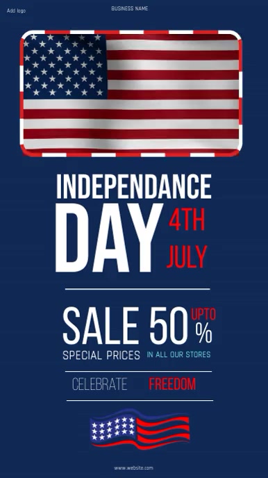 independance day sale ad,4th july sale (2) Digital Display (9:16) template