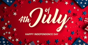 红色 Independence Day Celebration Facebook Shared Image Template