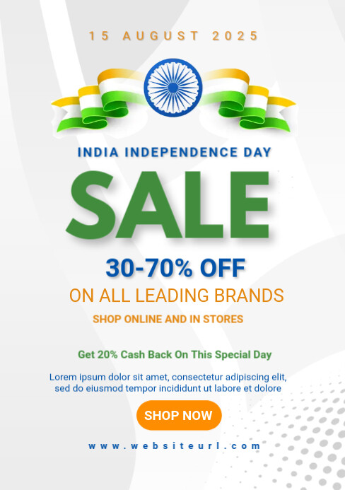 Independence day,15 august,event (1) A5 template