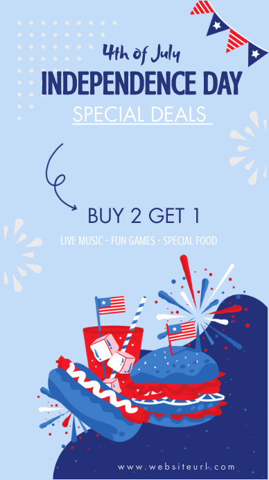 Independence day,event,4th of July,retail Ekran reklamowy (9:16) template