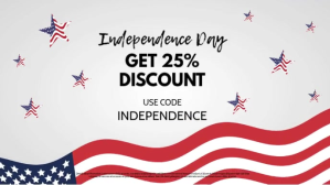 White Independence day 04th of july american flag Facebook Cover Video Template