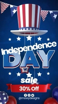 Independence Day 4th July Sales Video Instagram Story template