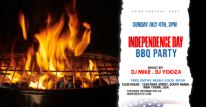Independence Day BBQ Party delt Facebook-billede template