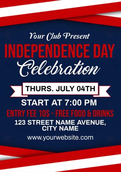 Independence Day Celebration A4 template