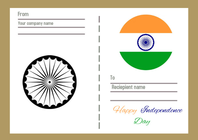 Independence day Kartu Pos template