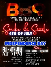 Independence Day Grill & Fireworks Night Flyer (US Letter) template