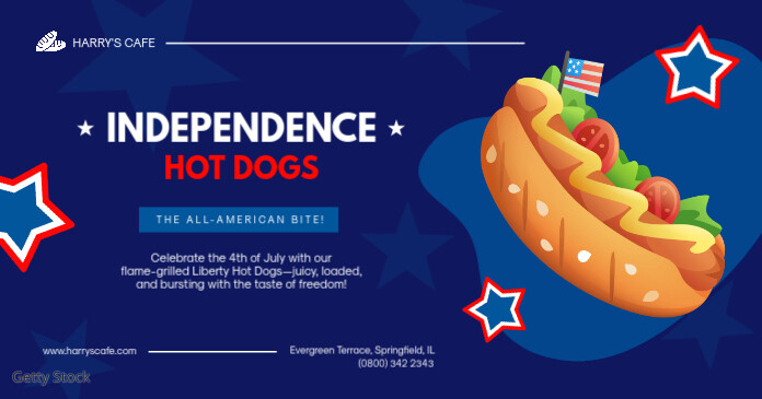 Independence Day Hot Dogs Template Facebook 共享图片