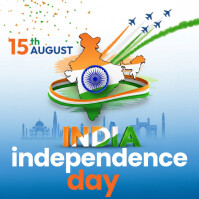 White Independence Day Celebration Carré Template