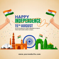 Gelb Indian Independence Day Persegi Template