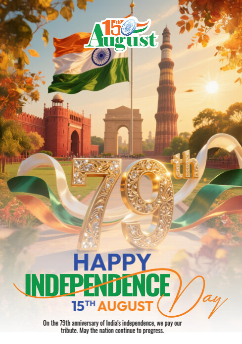 Independence Day India A4 template