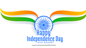 Bianco Indian Independence Day Ecrã digital Template