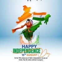 Blue Independence Day Tribute 方形(1:1) Template