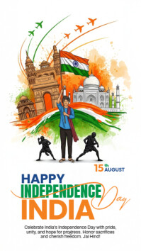 Wit Indian Independence Day Affichage numérique Template