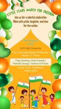 Independence Day India Kids Event Invitation Template Instagram Story